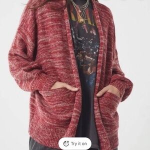 Urban Outfitters Colie Cardigan Red Grandmacore cabincore grunge library XS